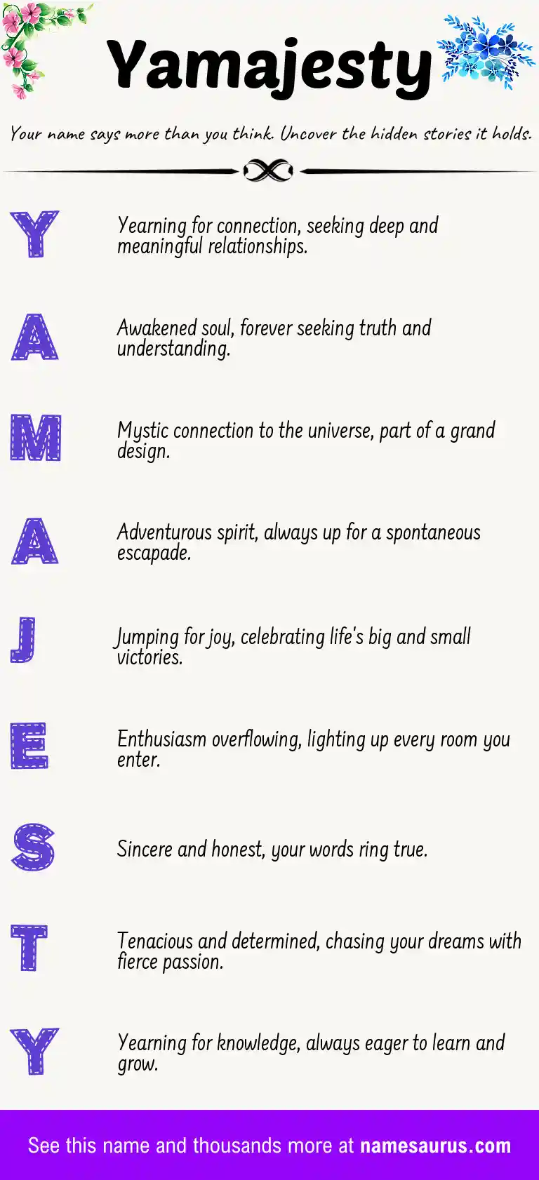 Acrostic poem about Yamajesty.