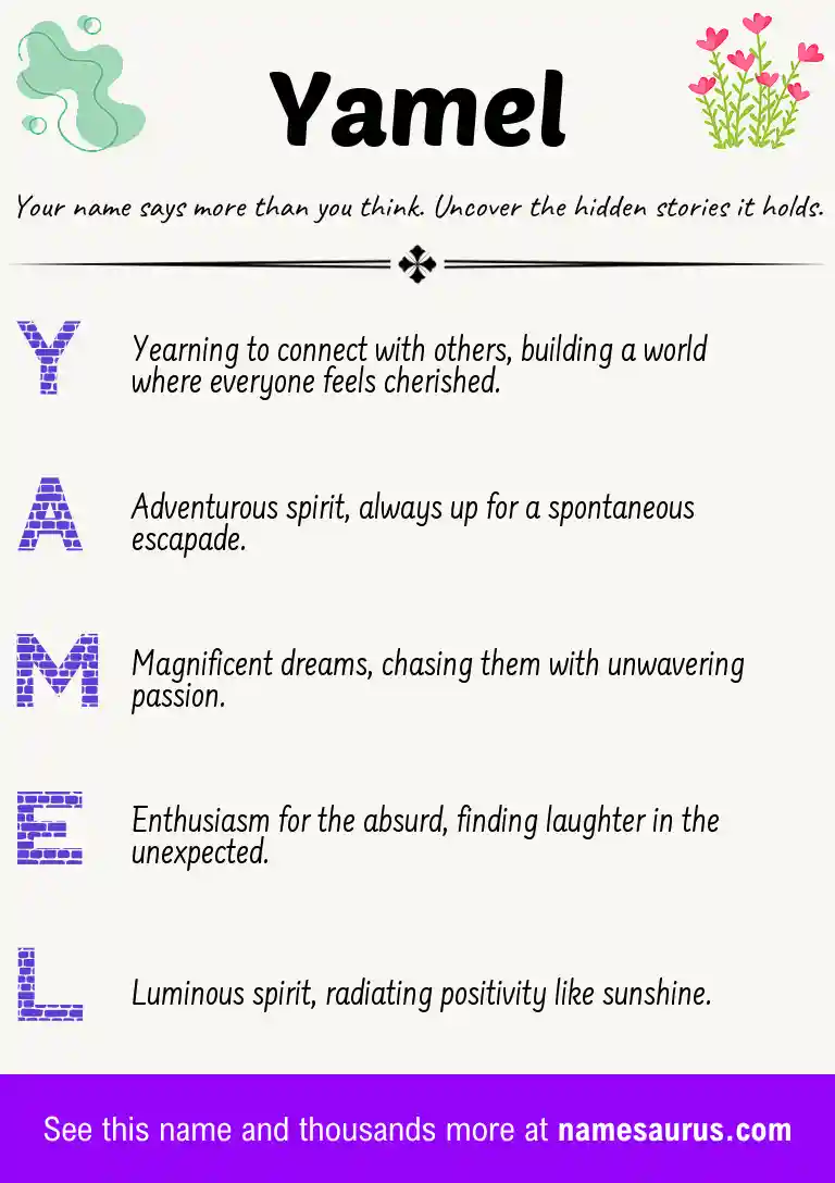 Acrostic poem about Yamel.