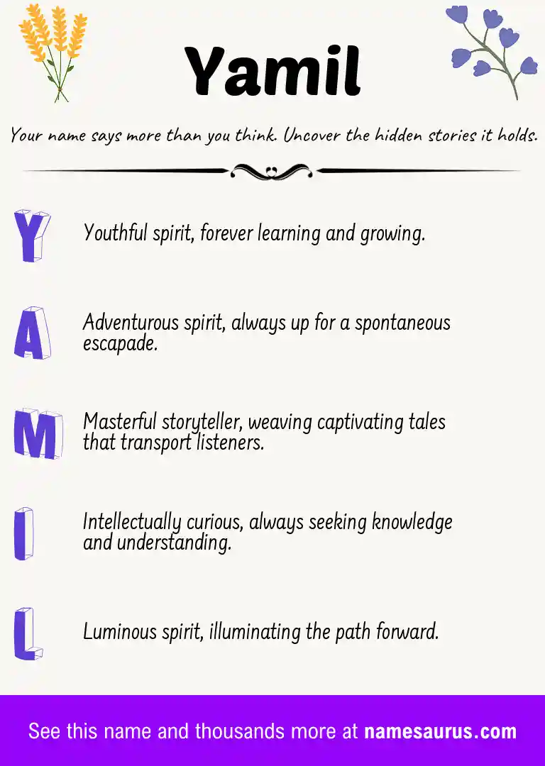 Acrostic poem about Yamil.
