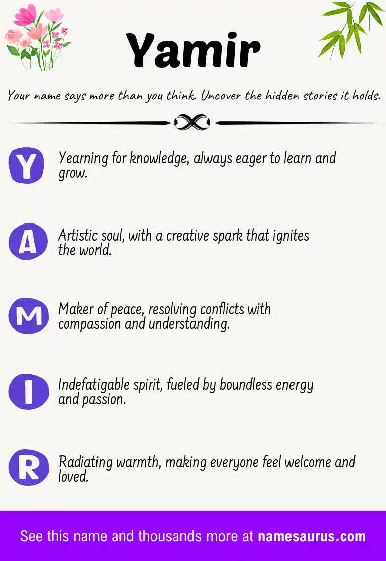 Acrostic poem about Yamir.