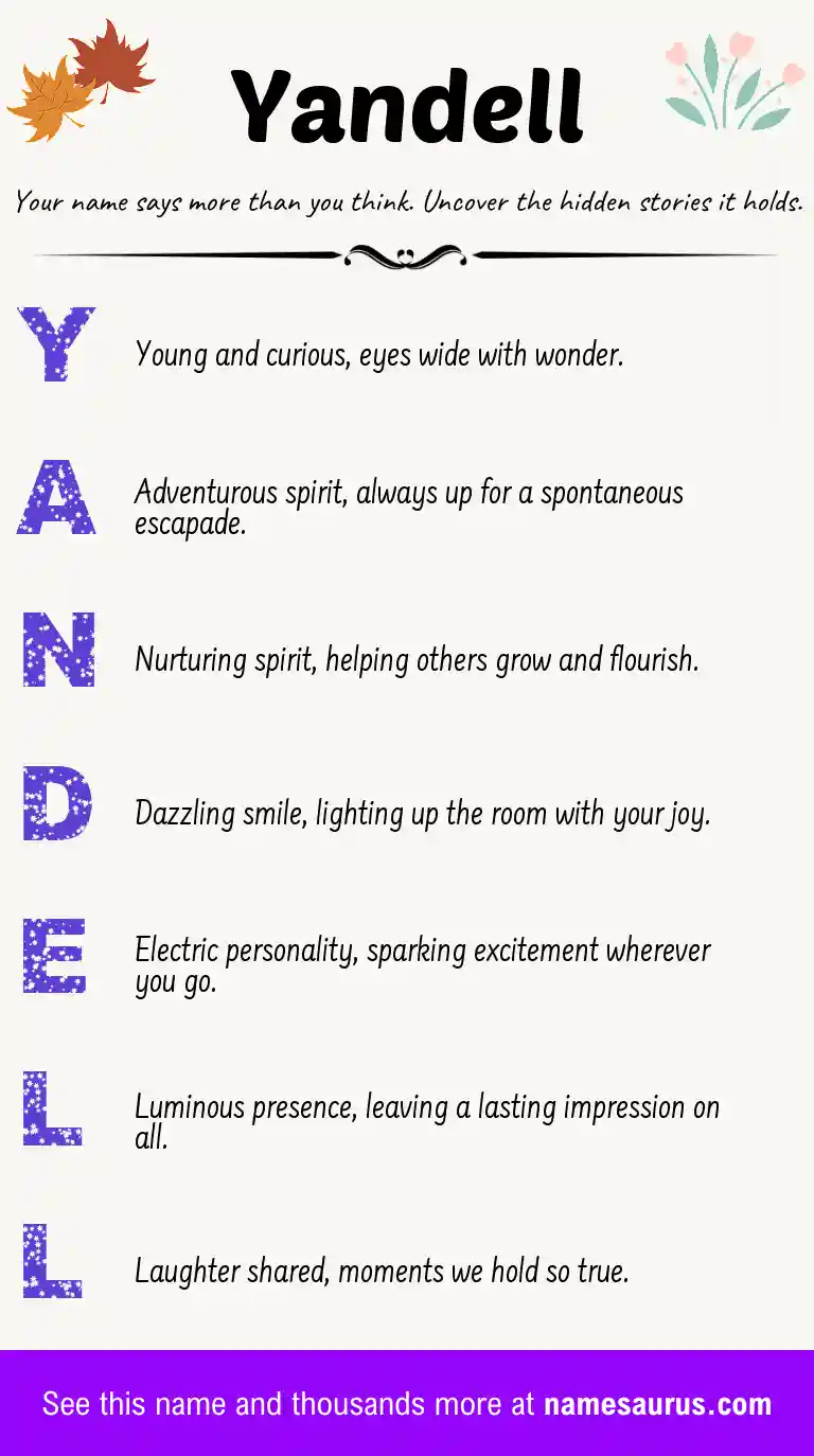 Acrostic poem about Yandell.