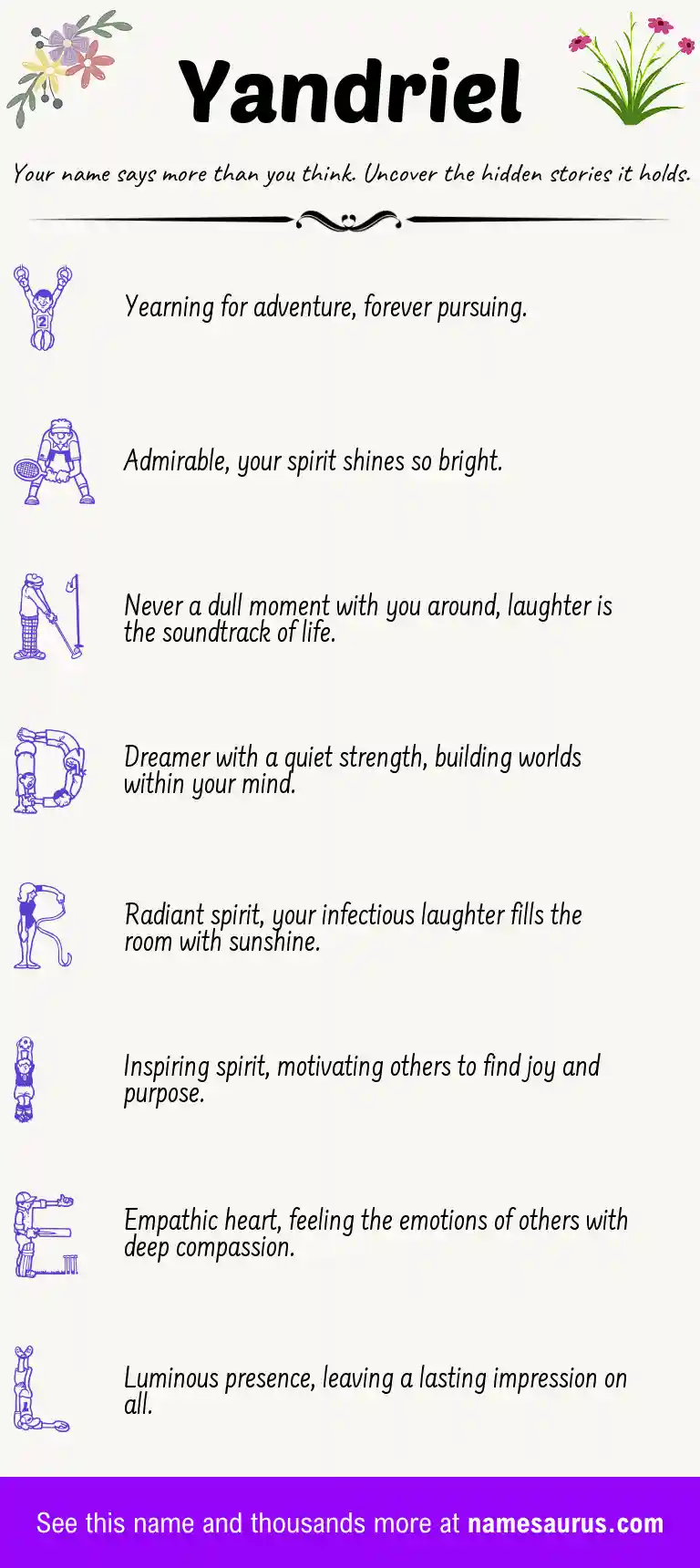 Acrostic poem about Yandriel.