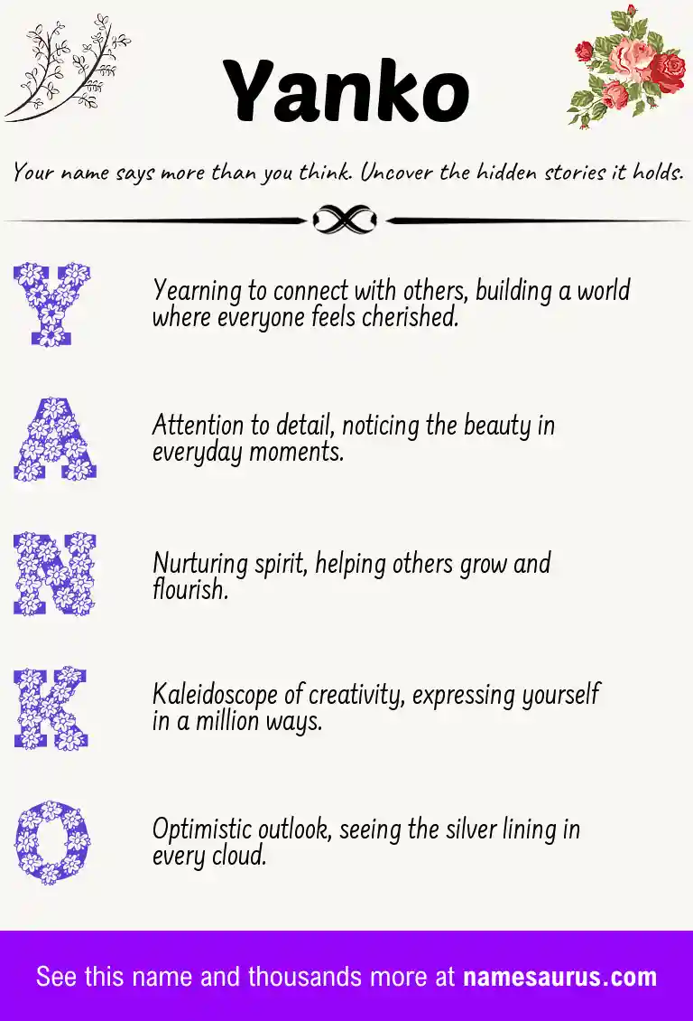 Acrostic poem about Yanko.