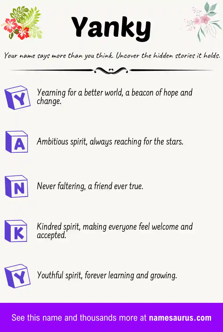 Acrostic poem about Yanky.