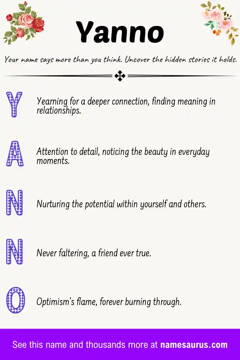 Acrostic poem about Yanno.
