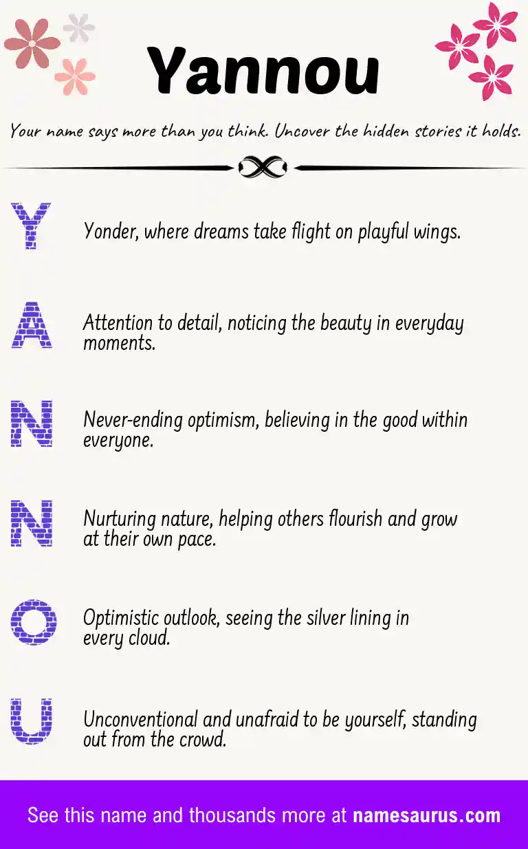Acrostic poem about Yannou.