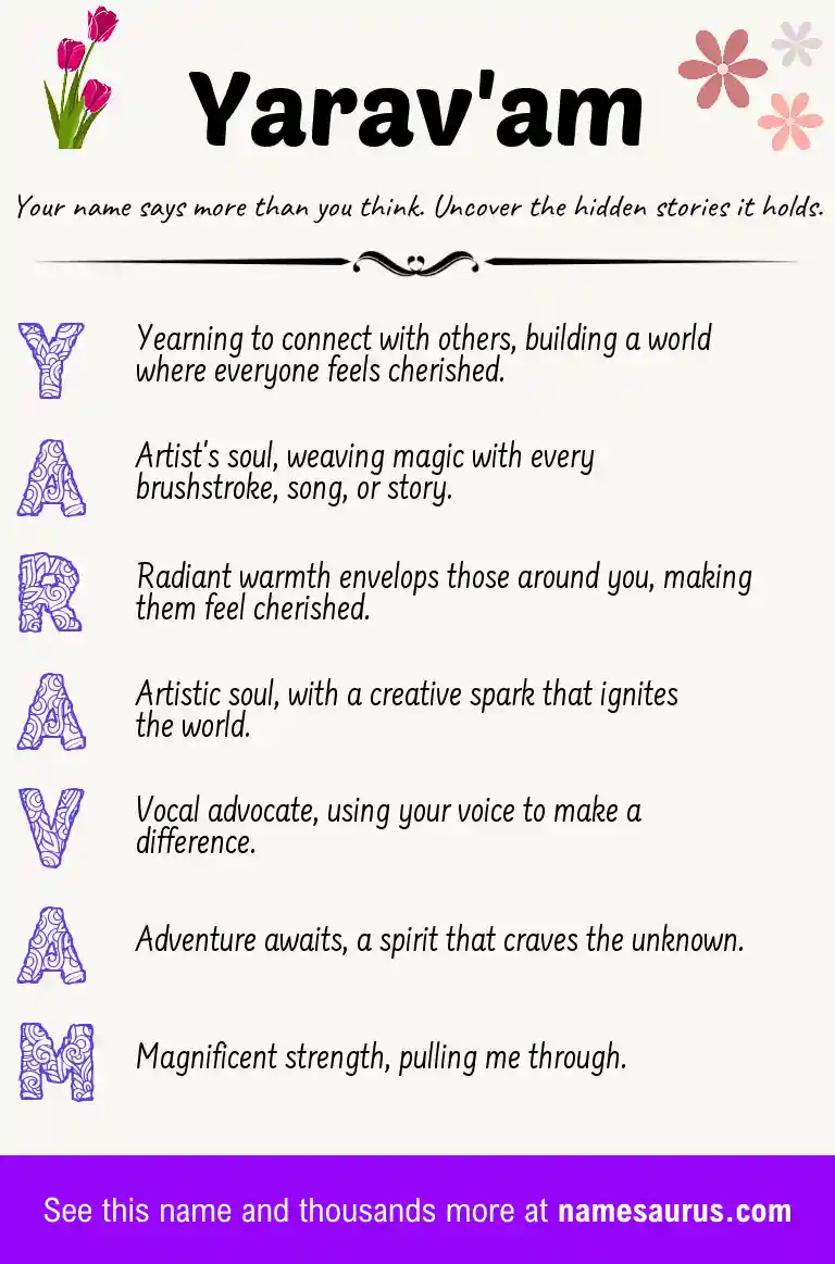 Acrostic poem about Yarav'am.