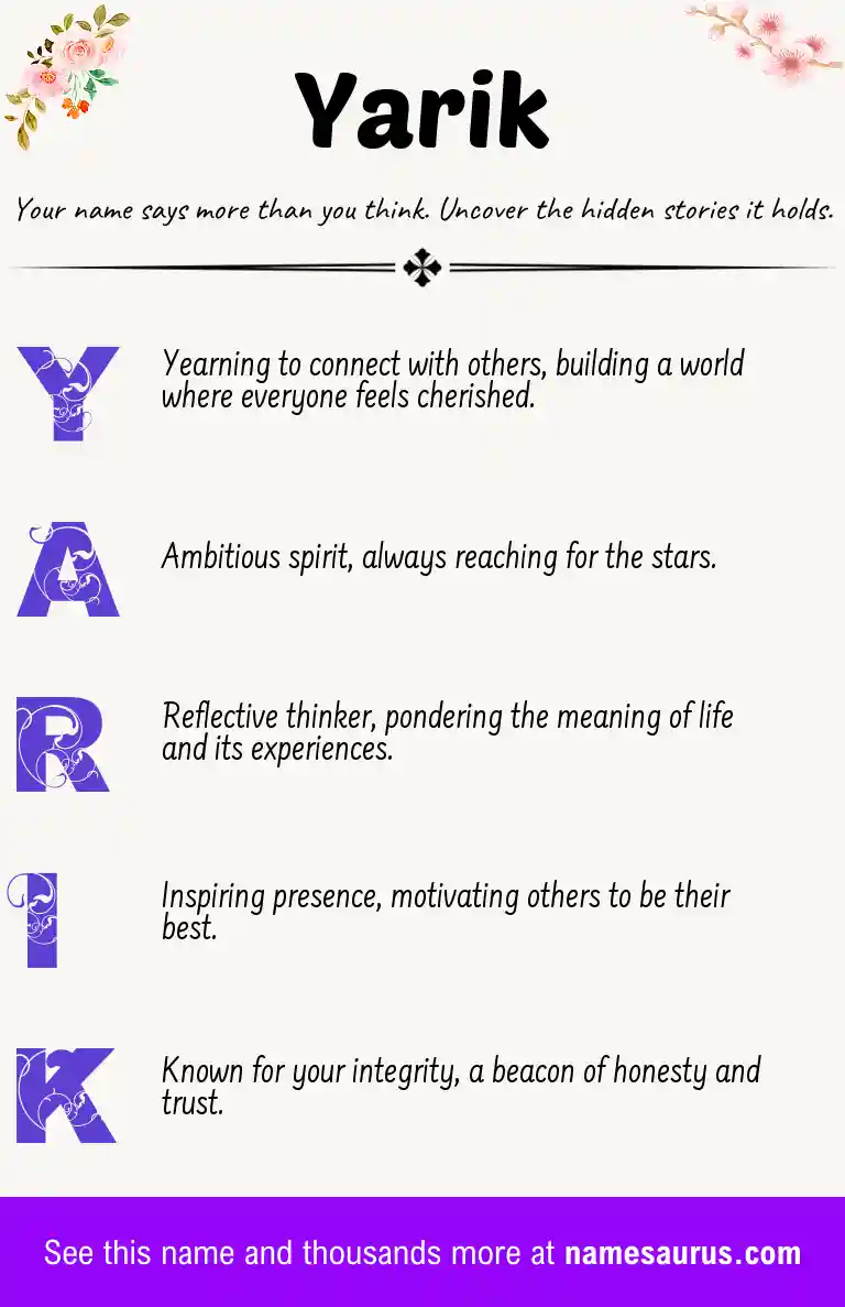 Acrostic poem about Yarik.