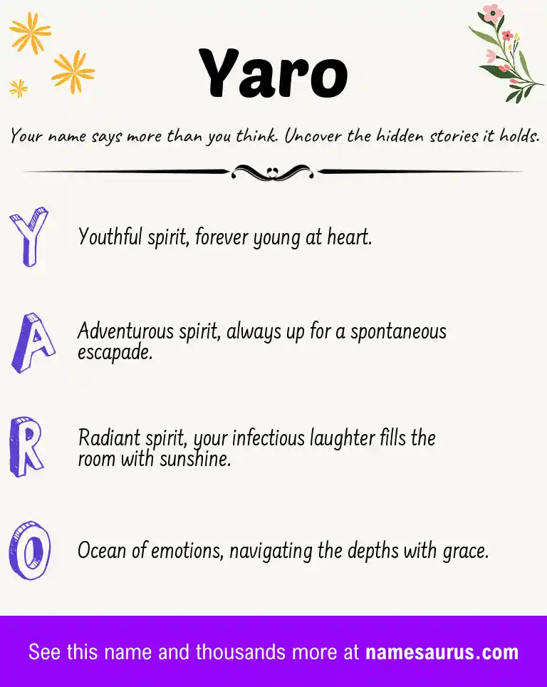 Acrostic poem about Yaro.