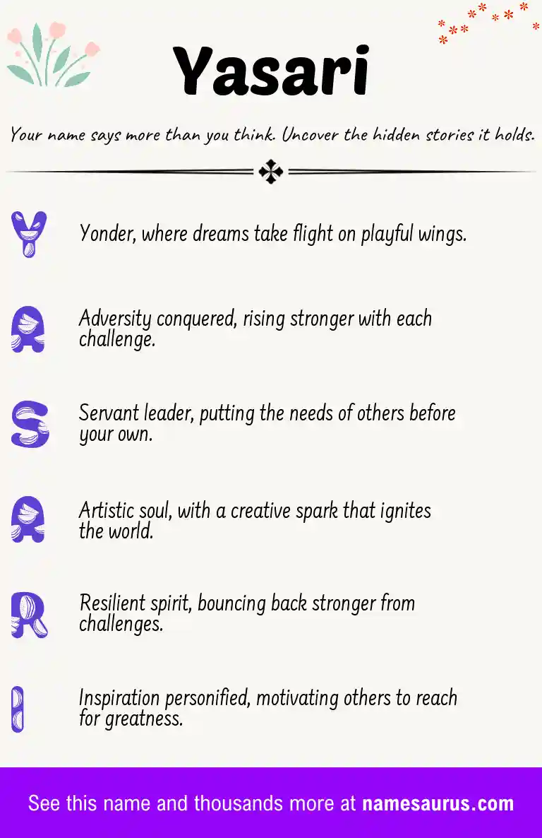 Acrostic poem about Yasari.
