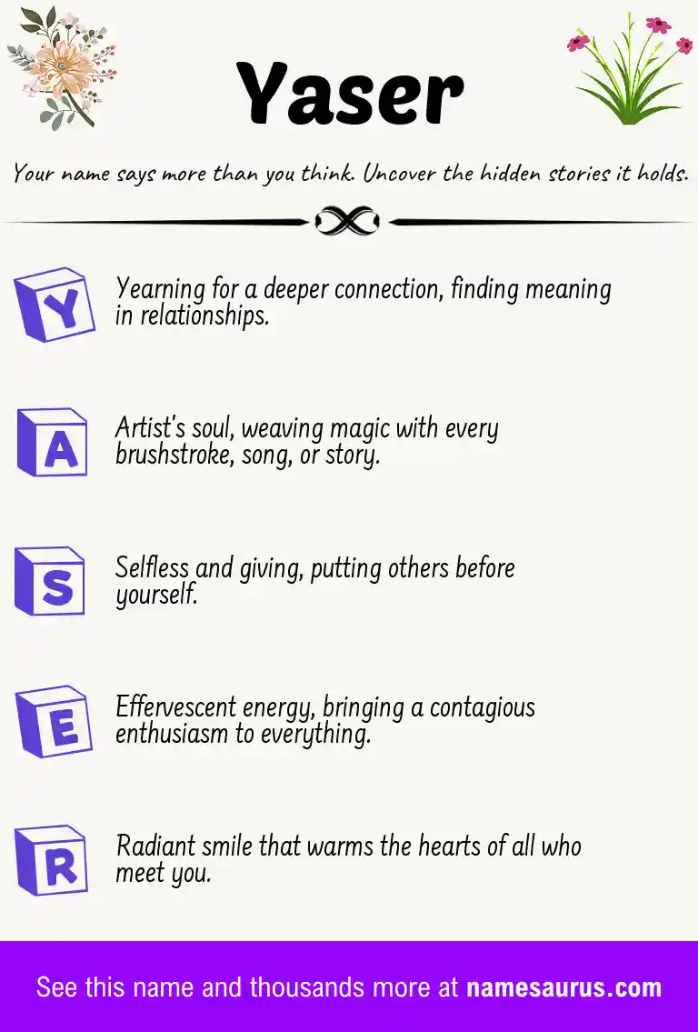 Acrostic poem about Yaser.