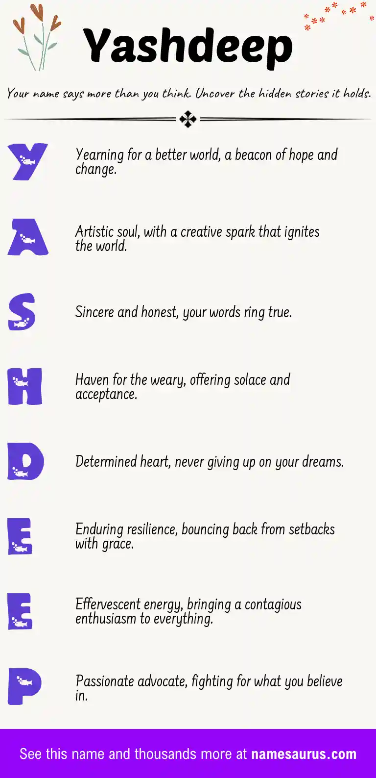 Acrostic poem about Yashdeep.