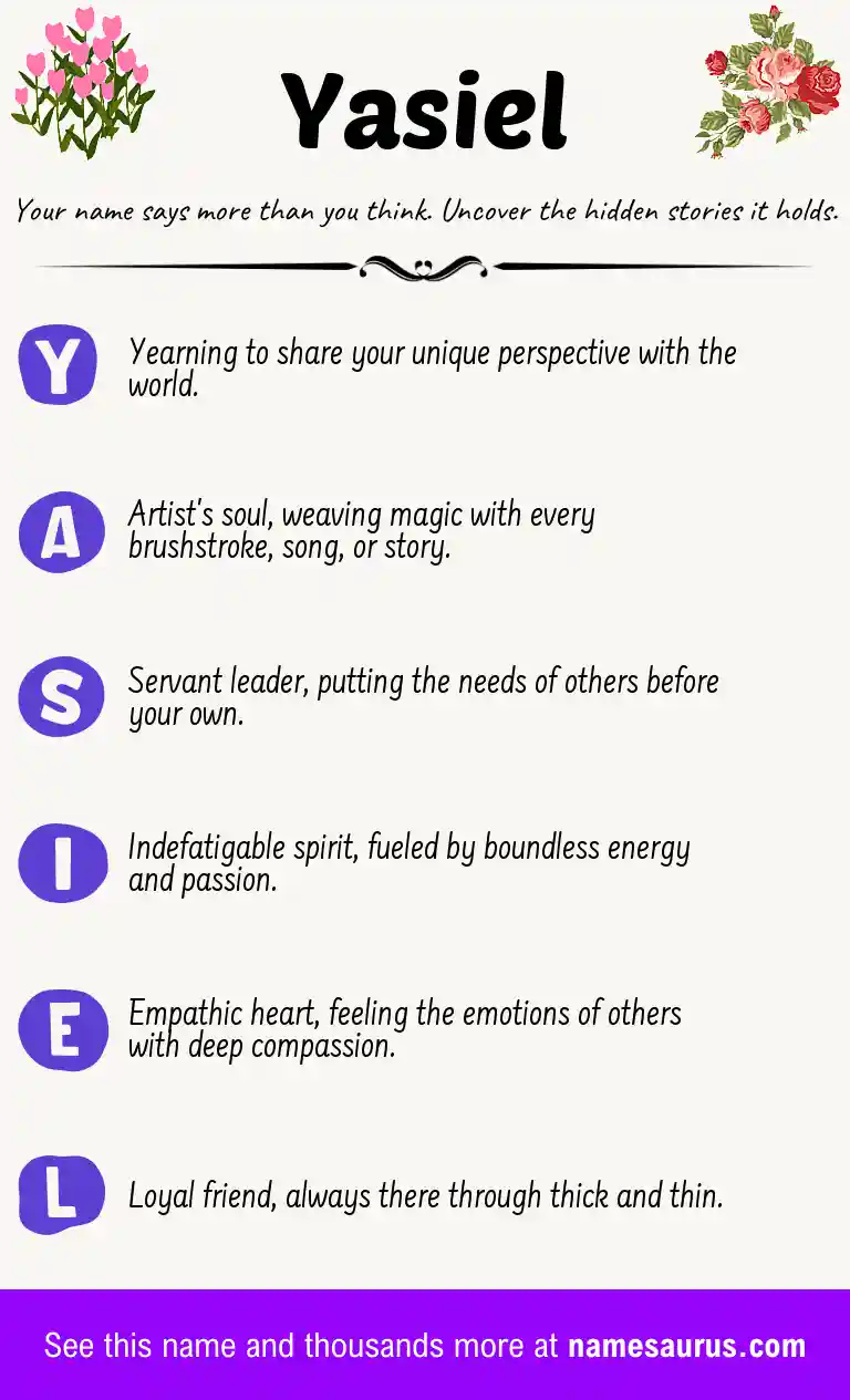 Acrostic poem about Yasiel.