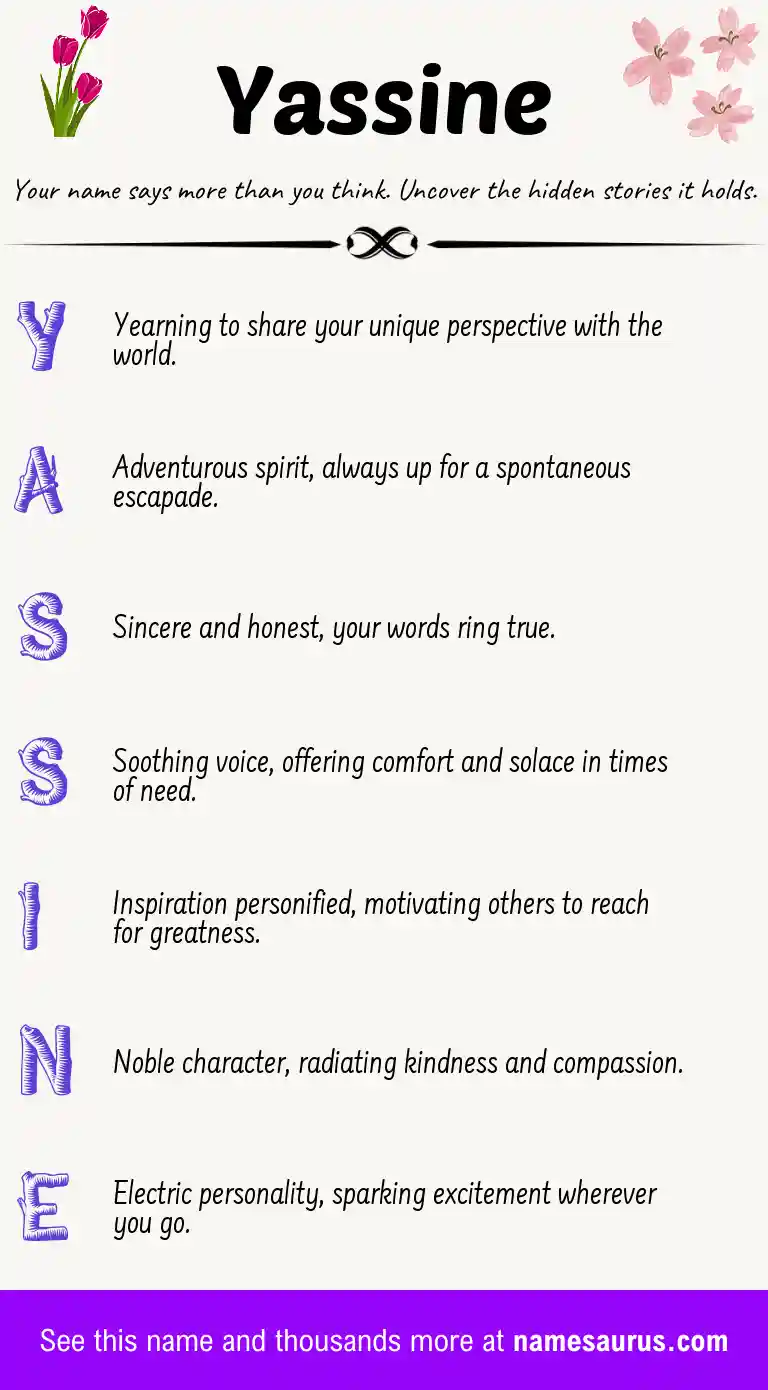 Acrostic poem about Yassine.