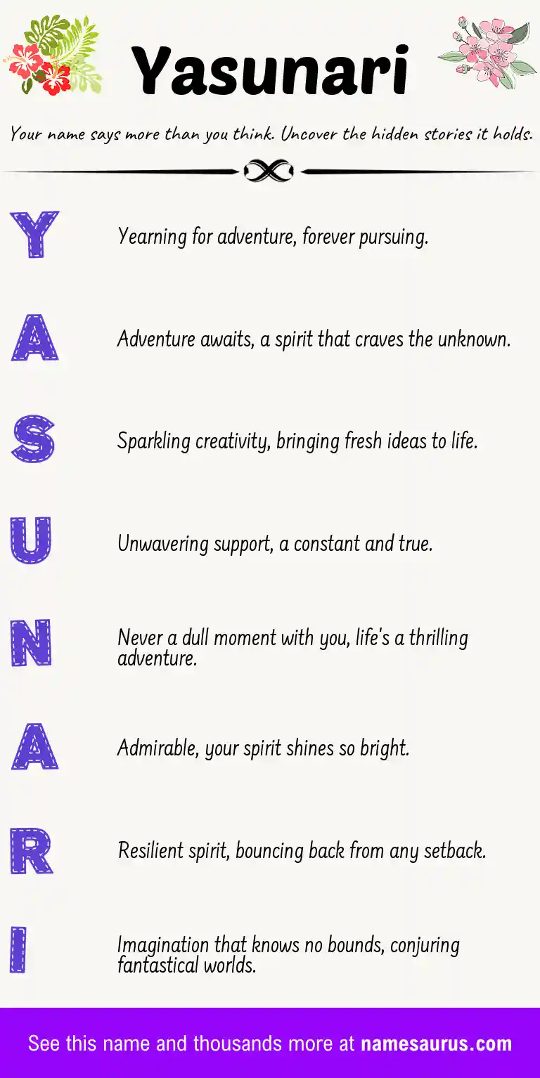 Acrostic poem about Yasunari.