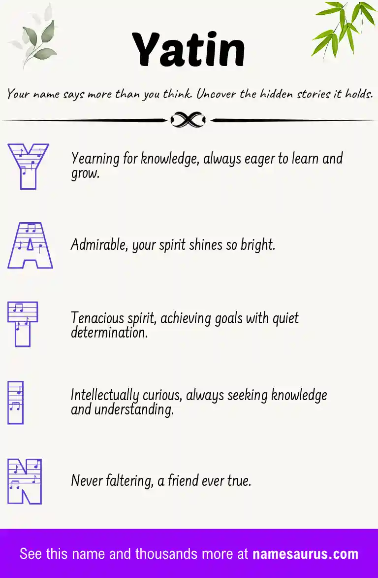 Acrostic poem about Yatin.