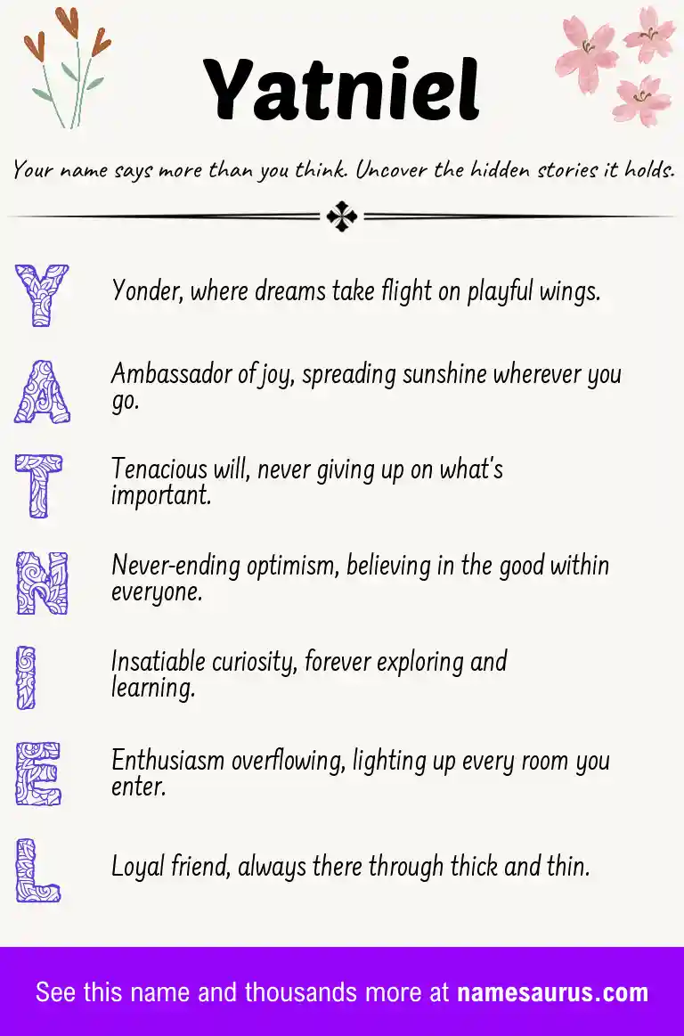 Acrostic poem about Yatniel.