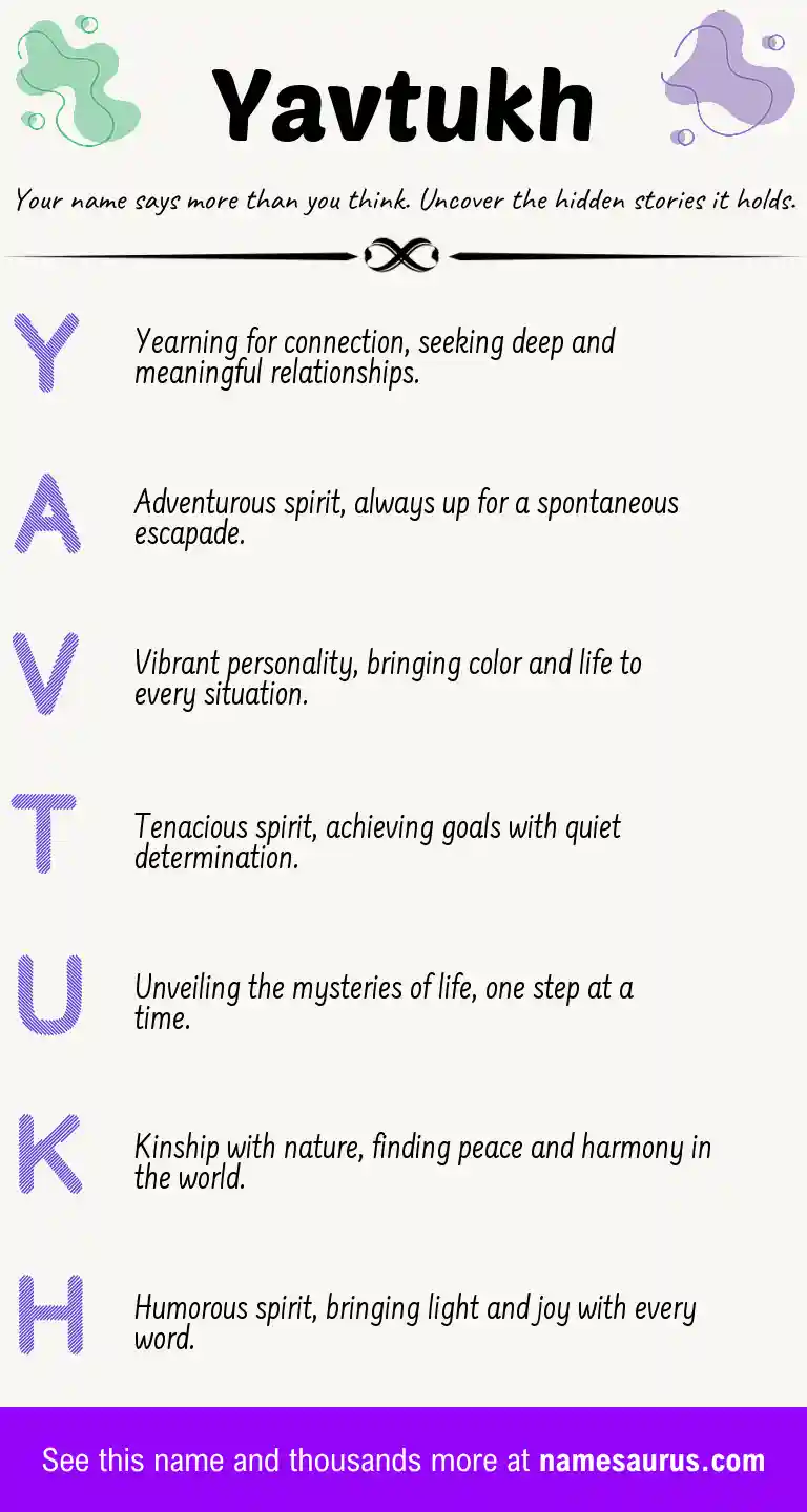 Acrostic poem about Yavtukh.