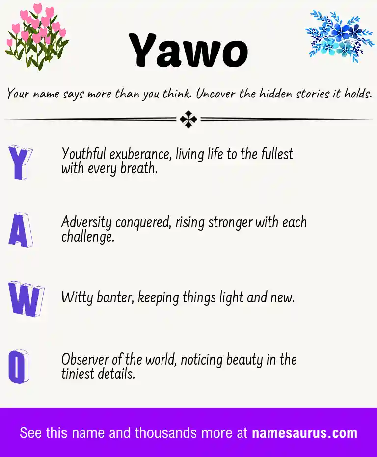 Acrostic poem about Yawo.