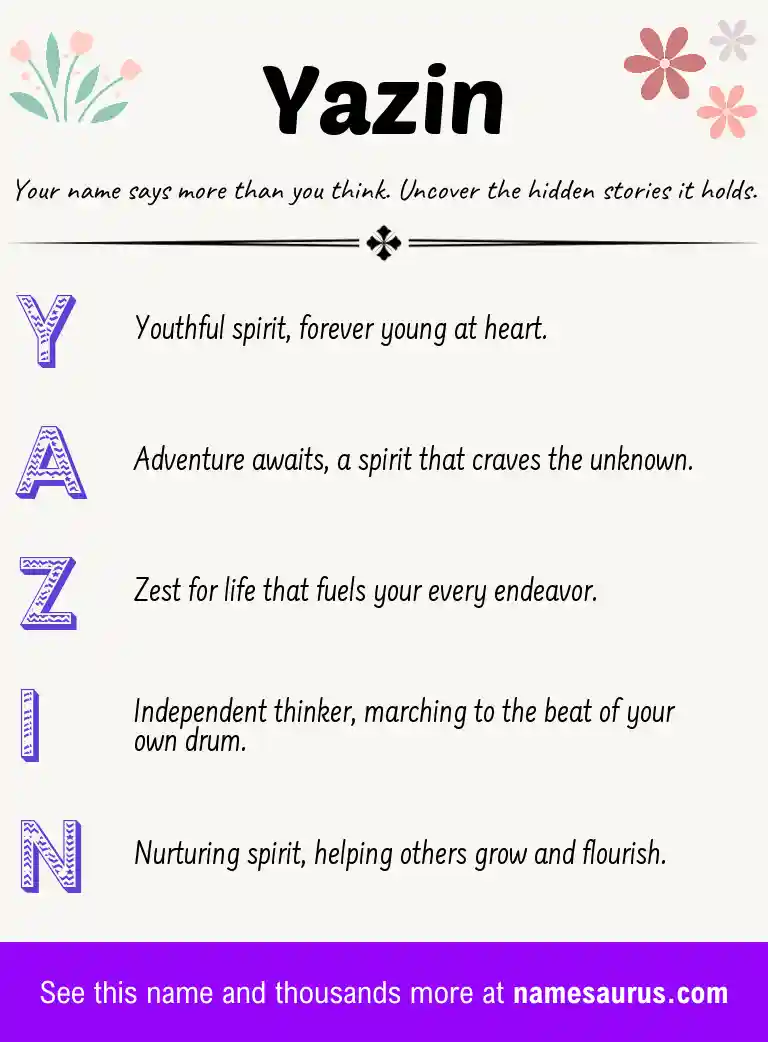 Acrostic poem about Yazin.