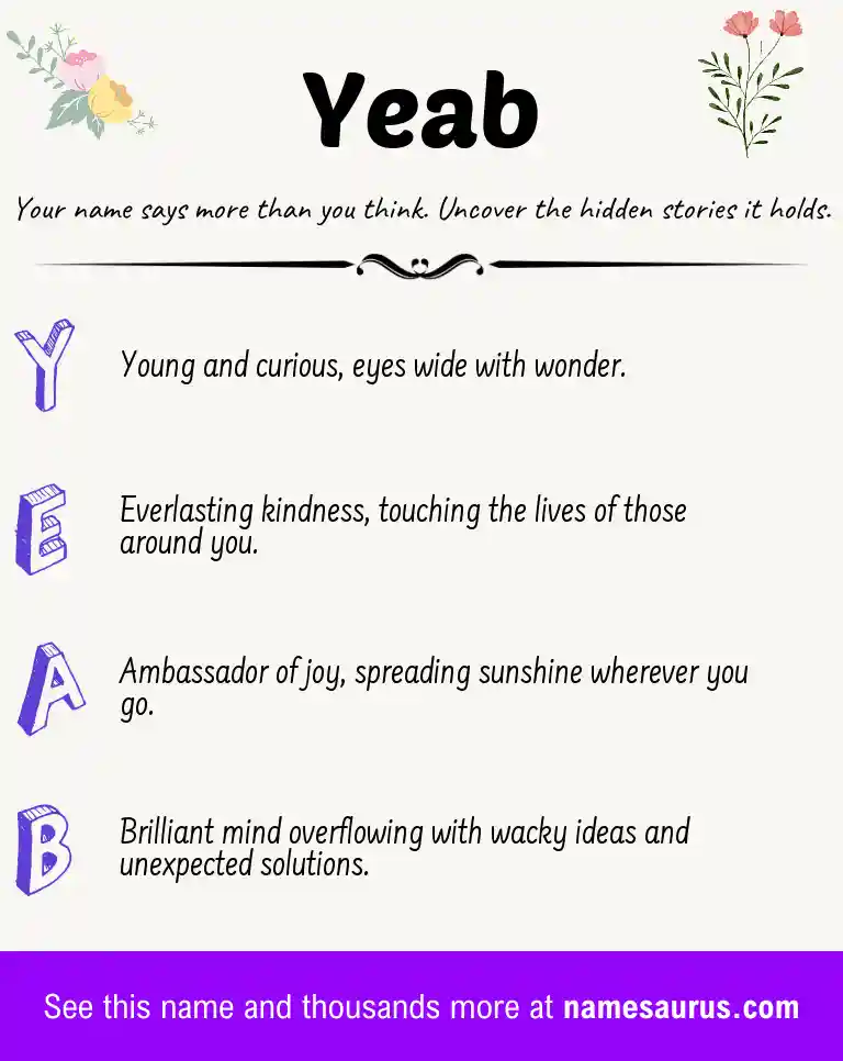 Acrostic poem about Yeab.