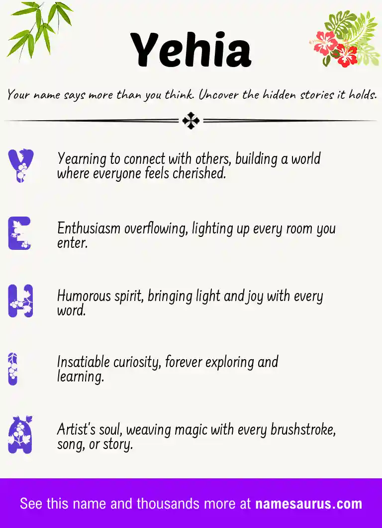 Acrostic poem about Yehia.