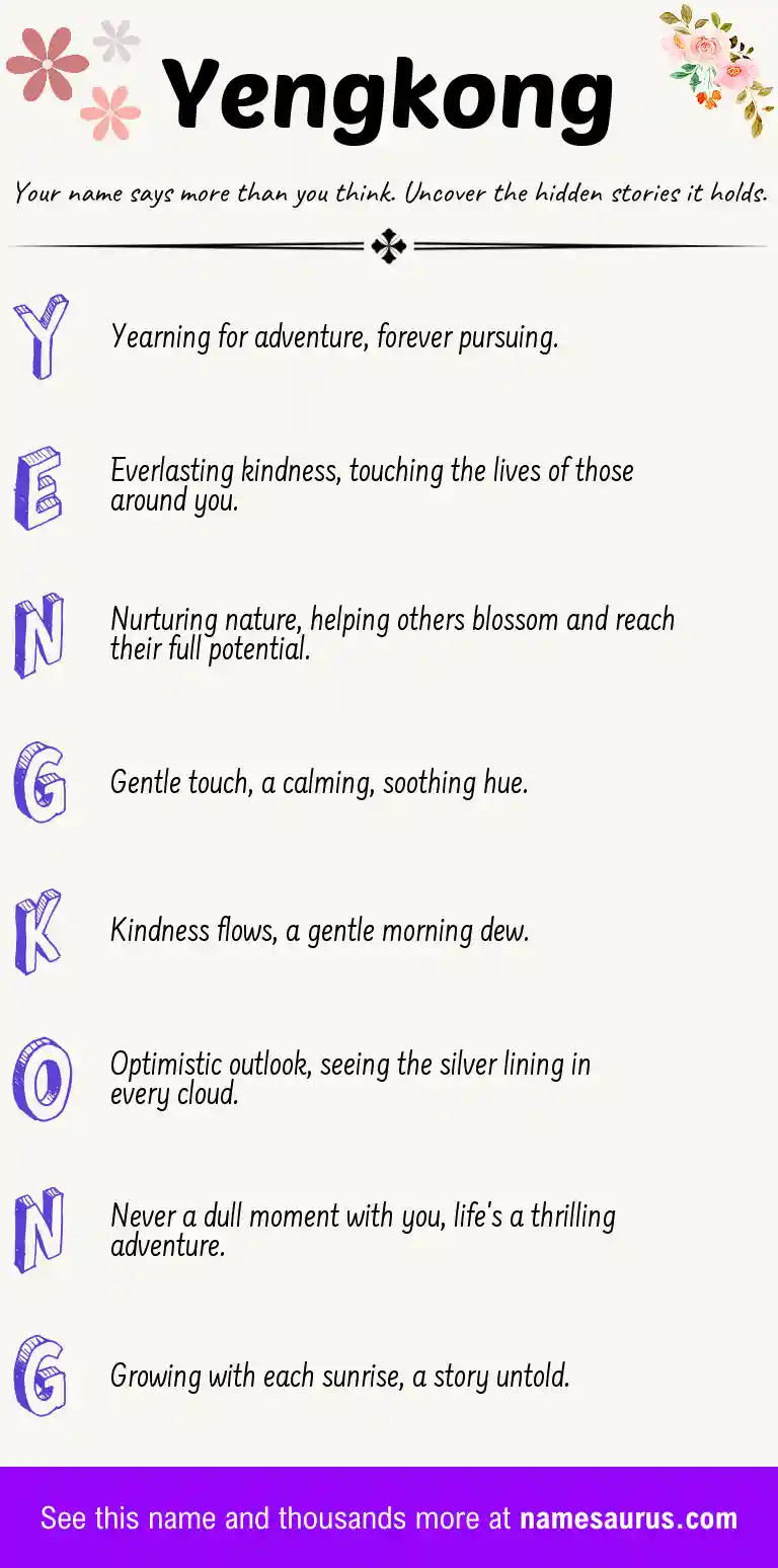 Acrostic poem about Yengkong.