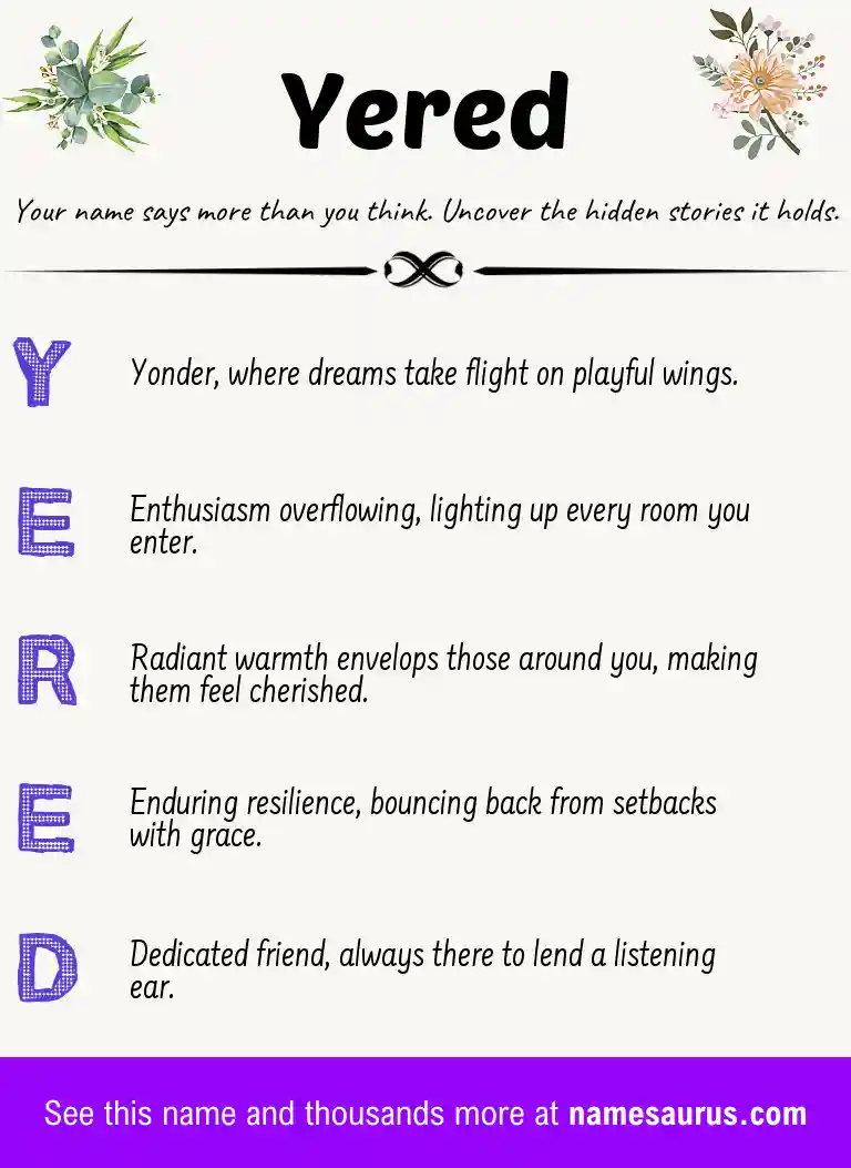 Acrostic poem about Yered.