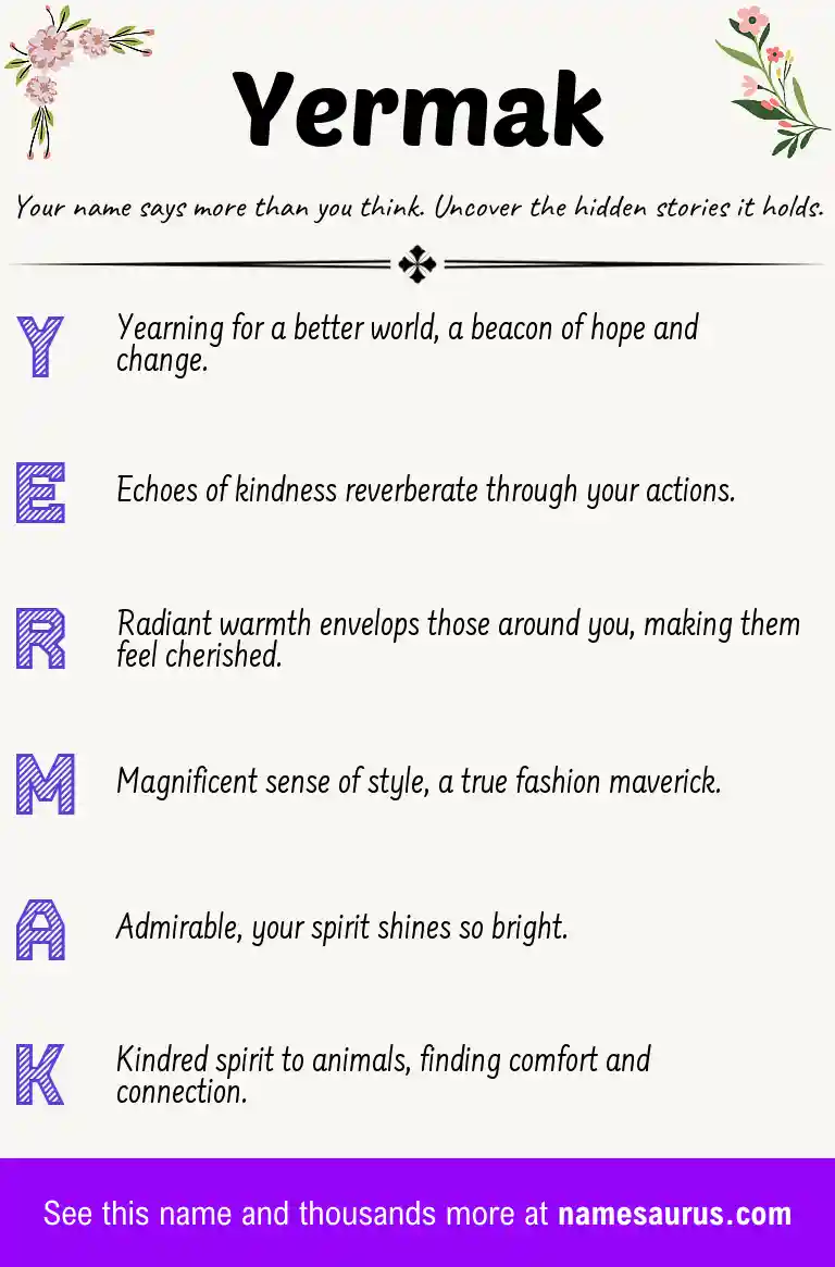 Acrostic poem about Yermak.