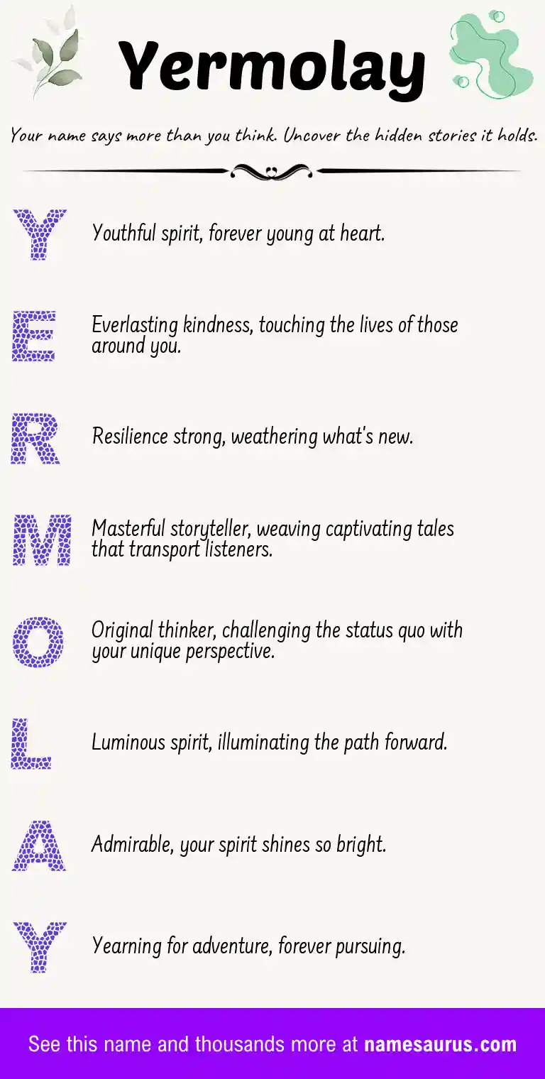 Acrostic poem about Yermolay.