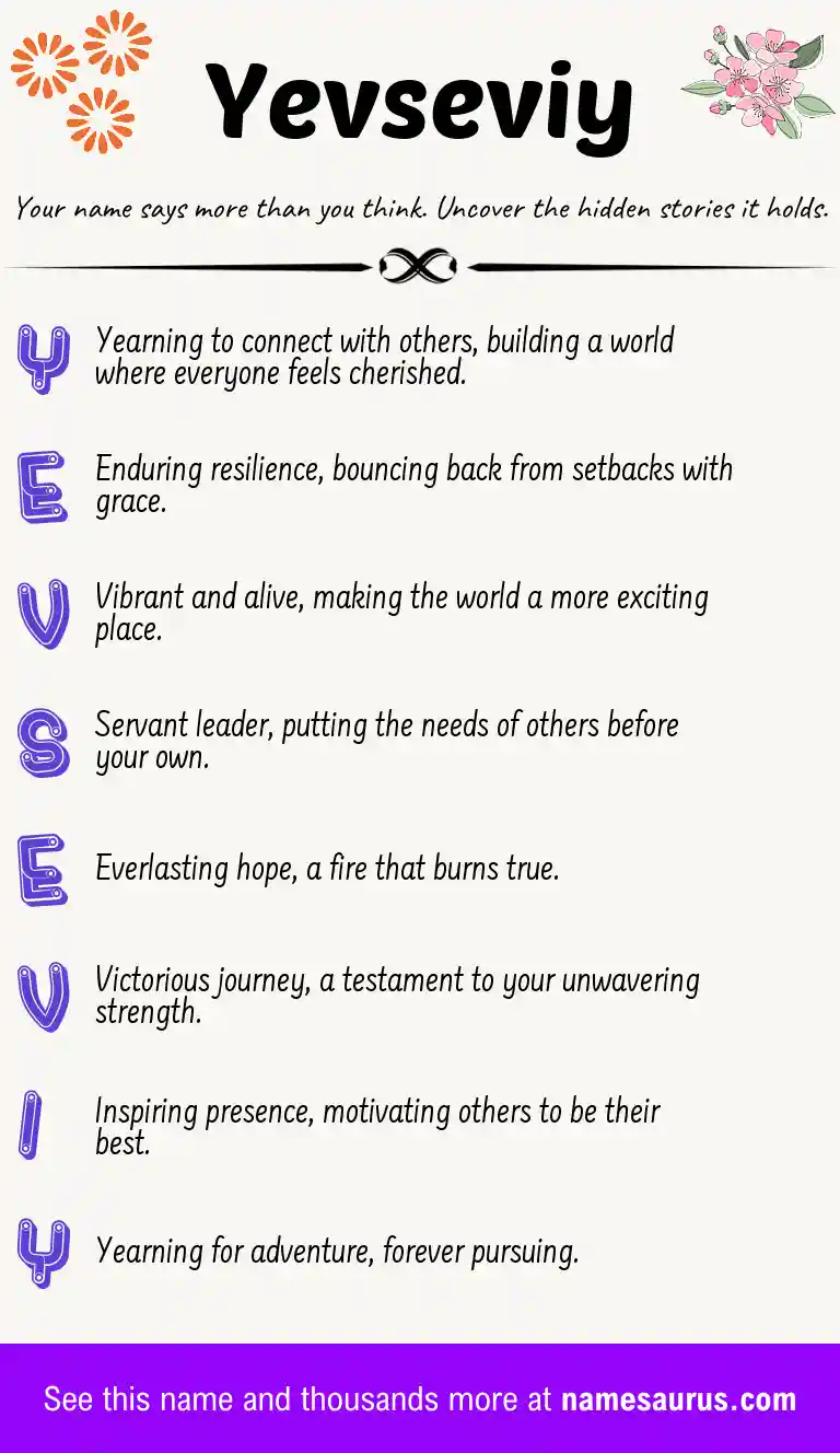 Acrostic poem about Yevseviy.