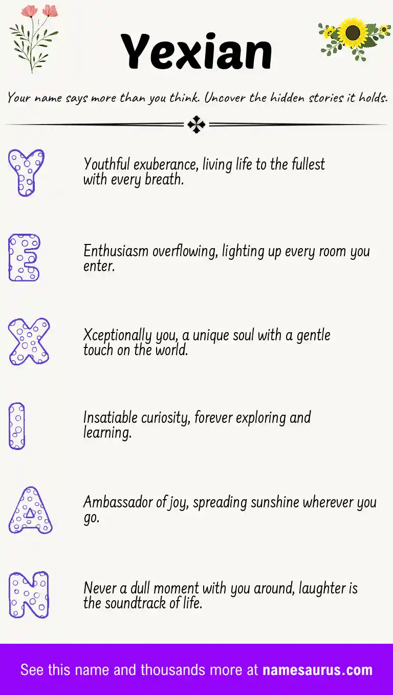 Acrostic poem about Yexian.