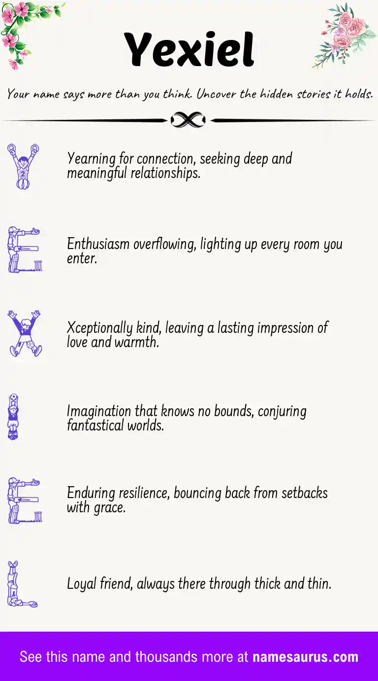Acrostic poem about Yexiel.