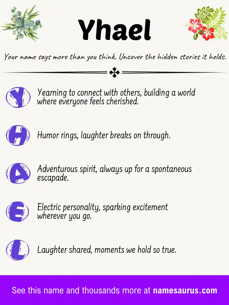 Acrostic poem about Yhael.