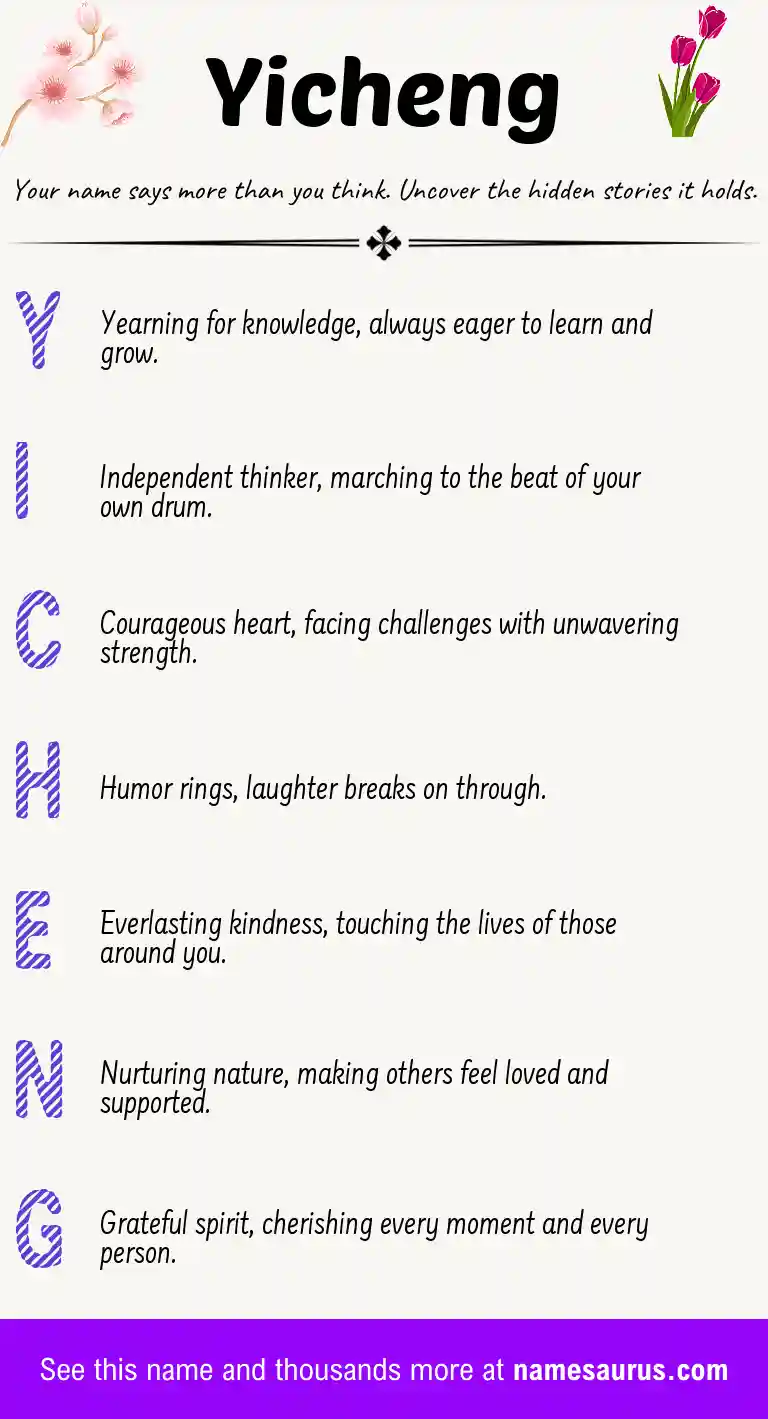 Acrostic poem about Yicheng.