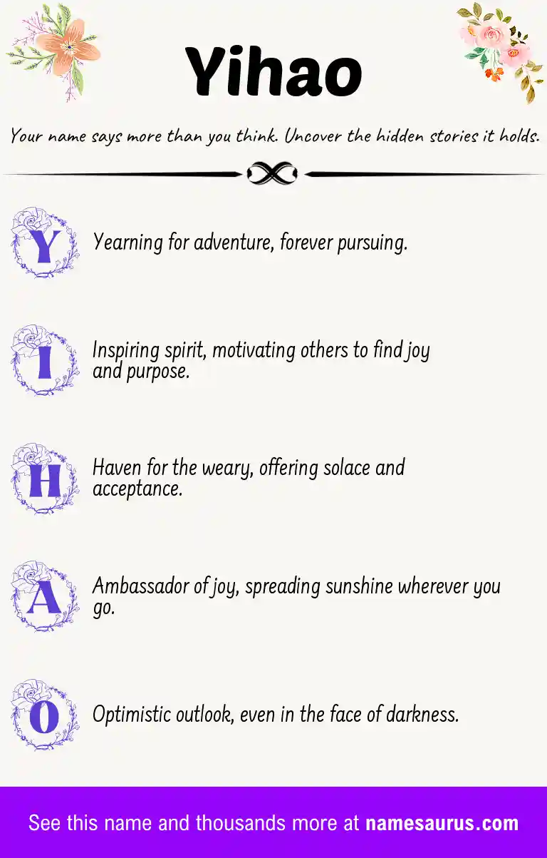 Acrostic poem about Yihao.