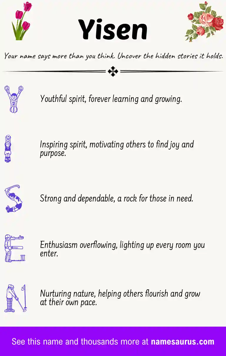 Acrostic poem about Yisen.