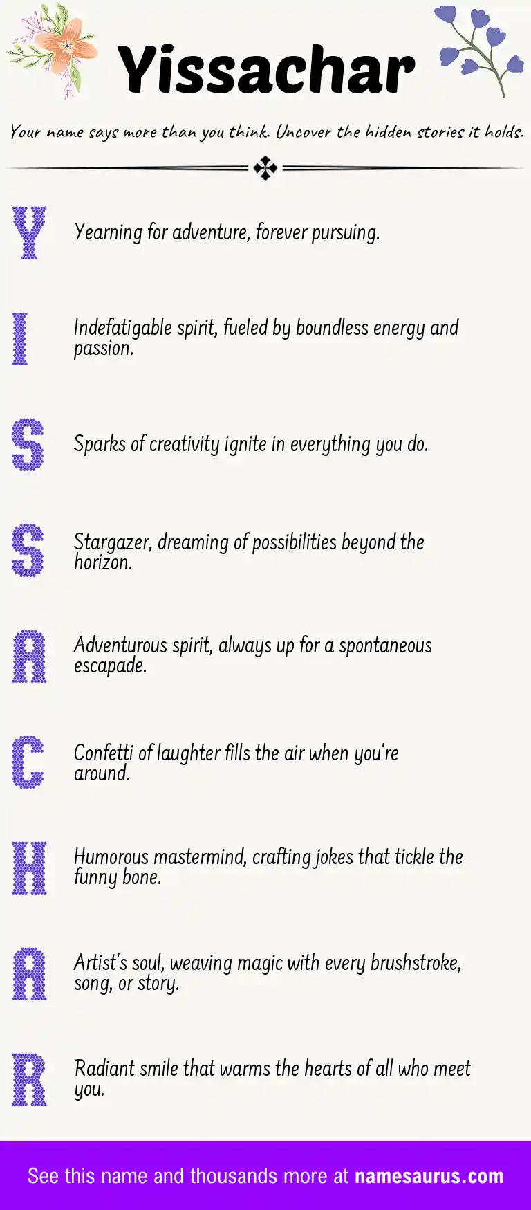 Acrostic poem about Yissachar.