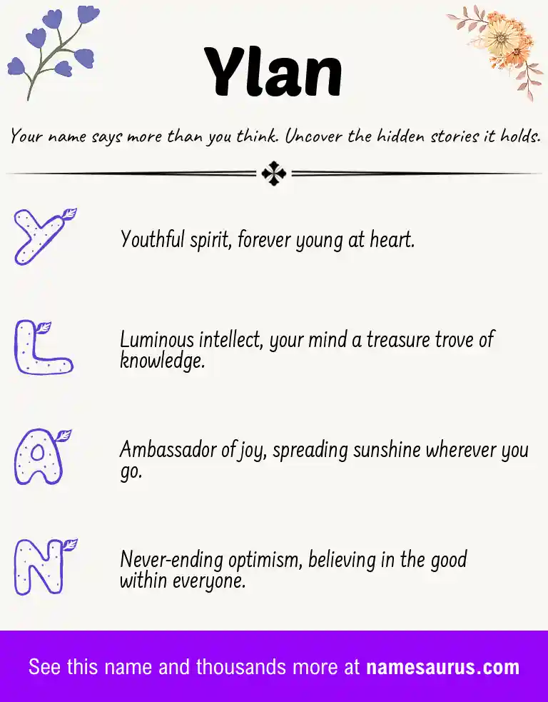 Acrostic poem about Ylan.