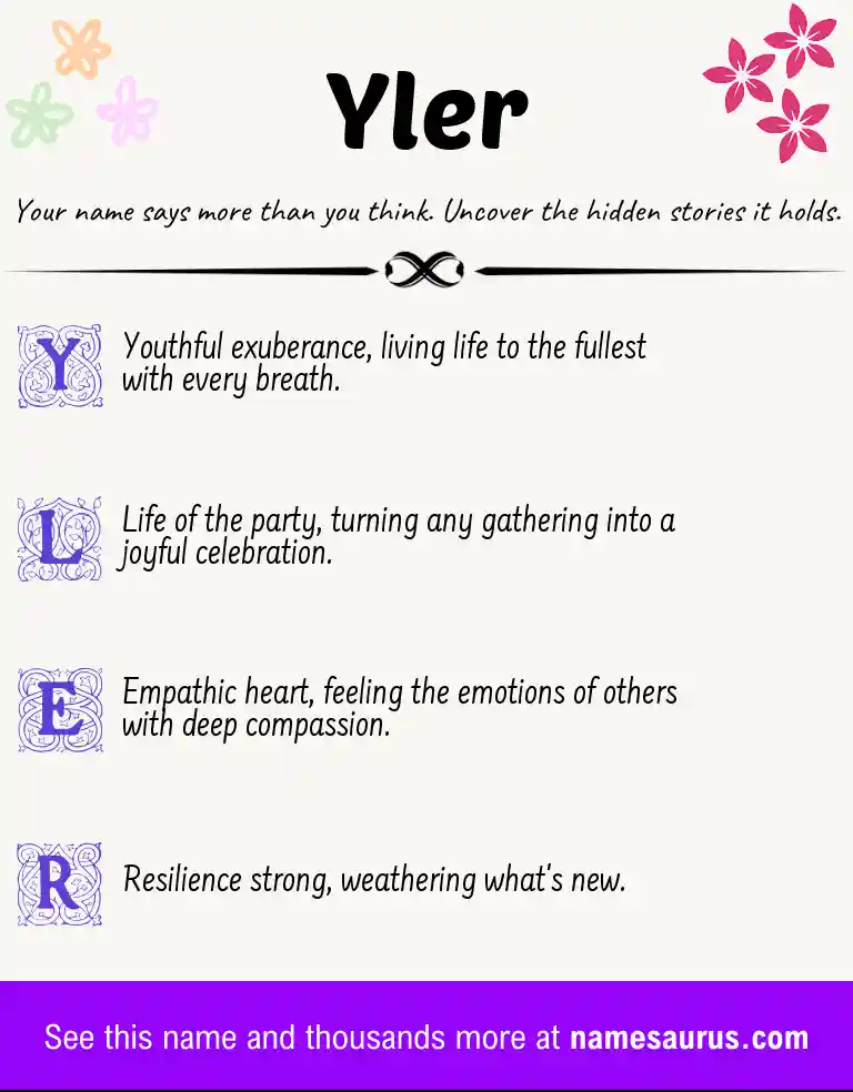 Acrostic poem about Yler.