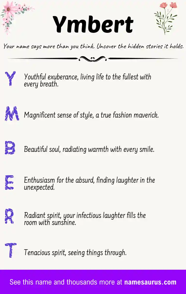 Acrostic poem about Ymbert.