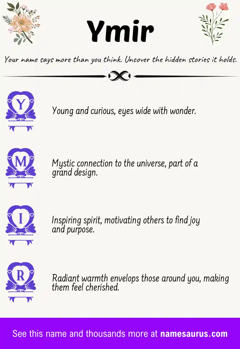 Acrostic poem about Ymir.