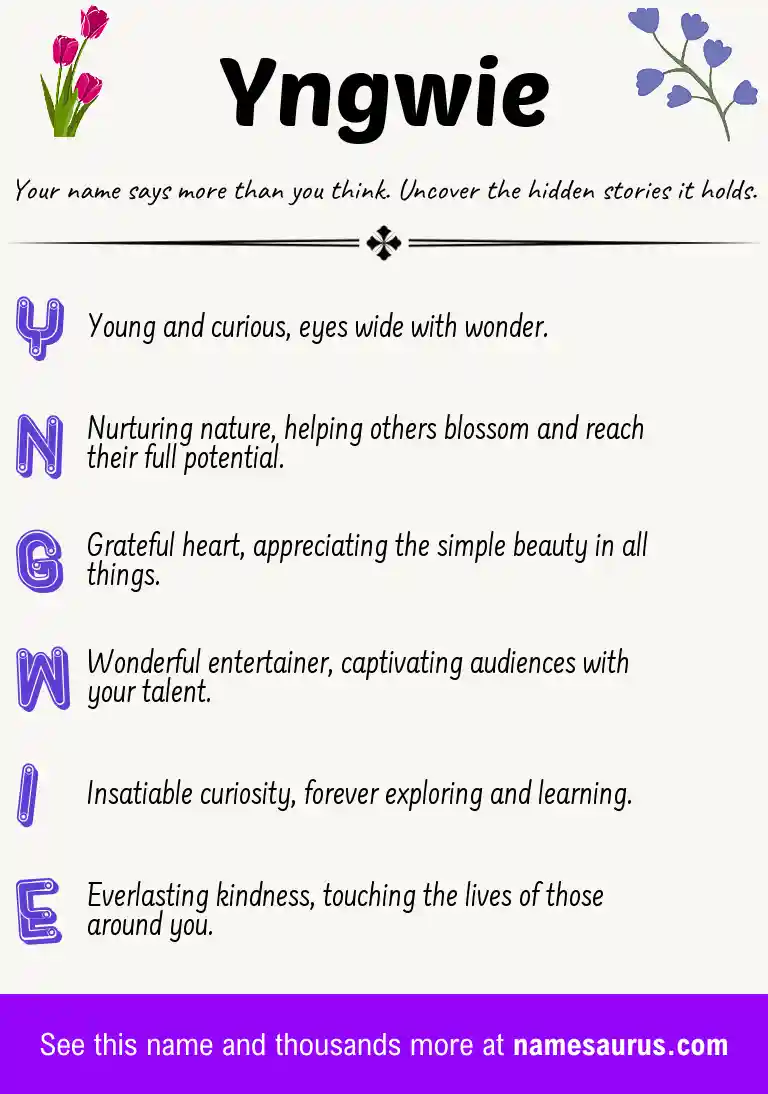 Acrostic poem about Yngwie.