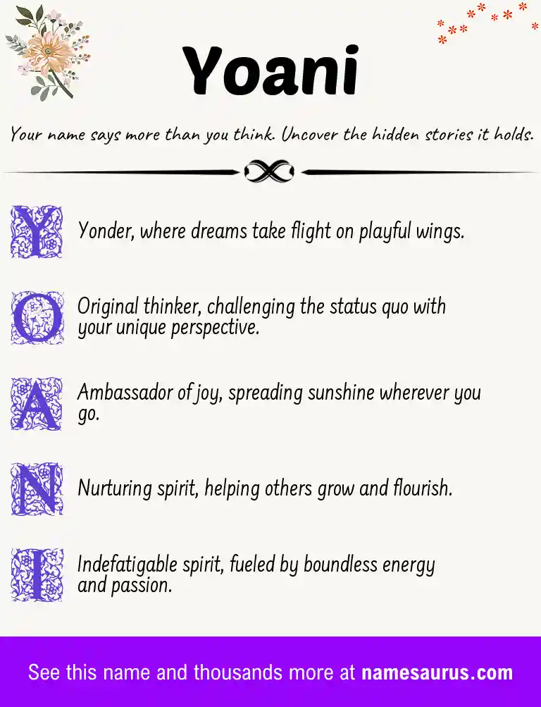 Acrostic poem about Yoani.