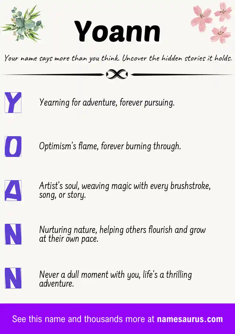 Acrostic poem about Yoann.
