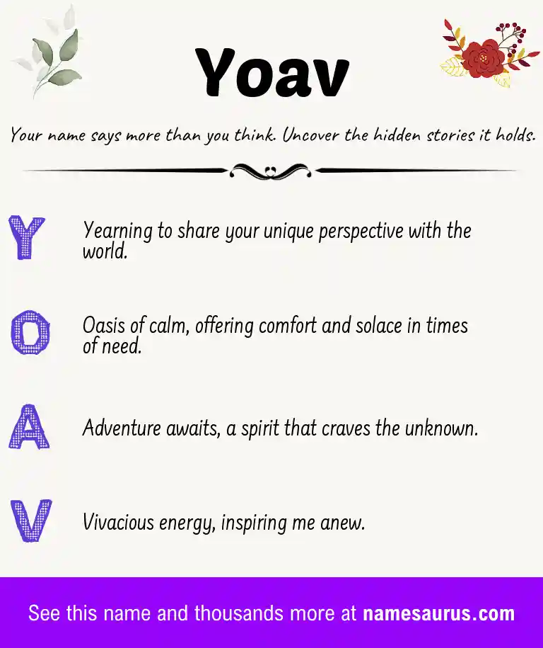 Acrostic poem about Yoav.