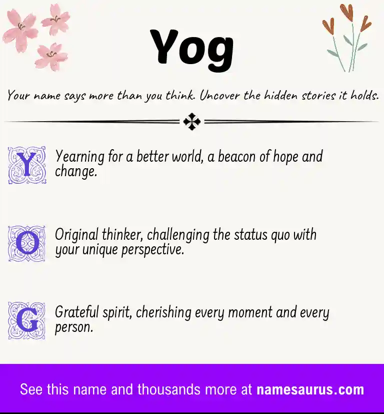 Acrostic poem about Yog.