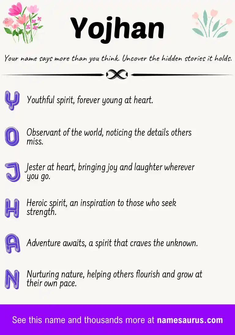 Acrostic poem about Yojhan.