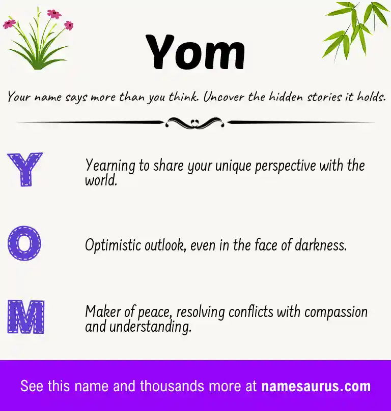 Acrostic poem about Yom.