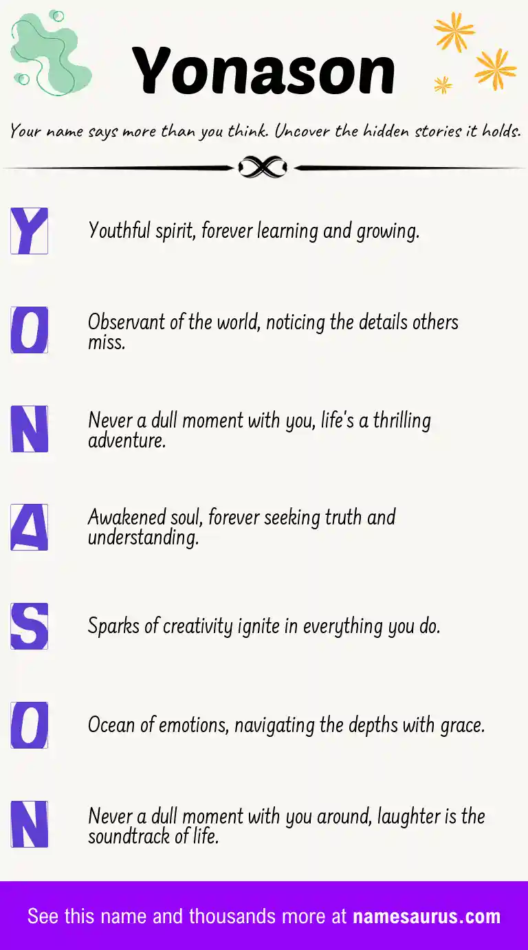 Acrostic poem about Yonason.